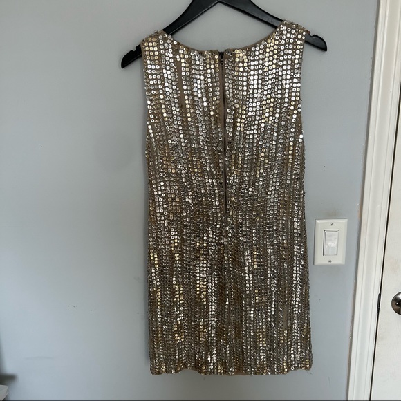 ALICE + OLIVIA Leighton Gold / Silver Sequin Dress - Picture 7 of 15